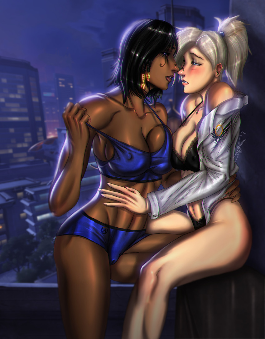 mercy and pharah (overwatch and 1 more) drawn by ultamisia