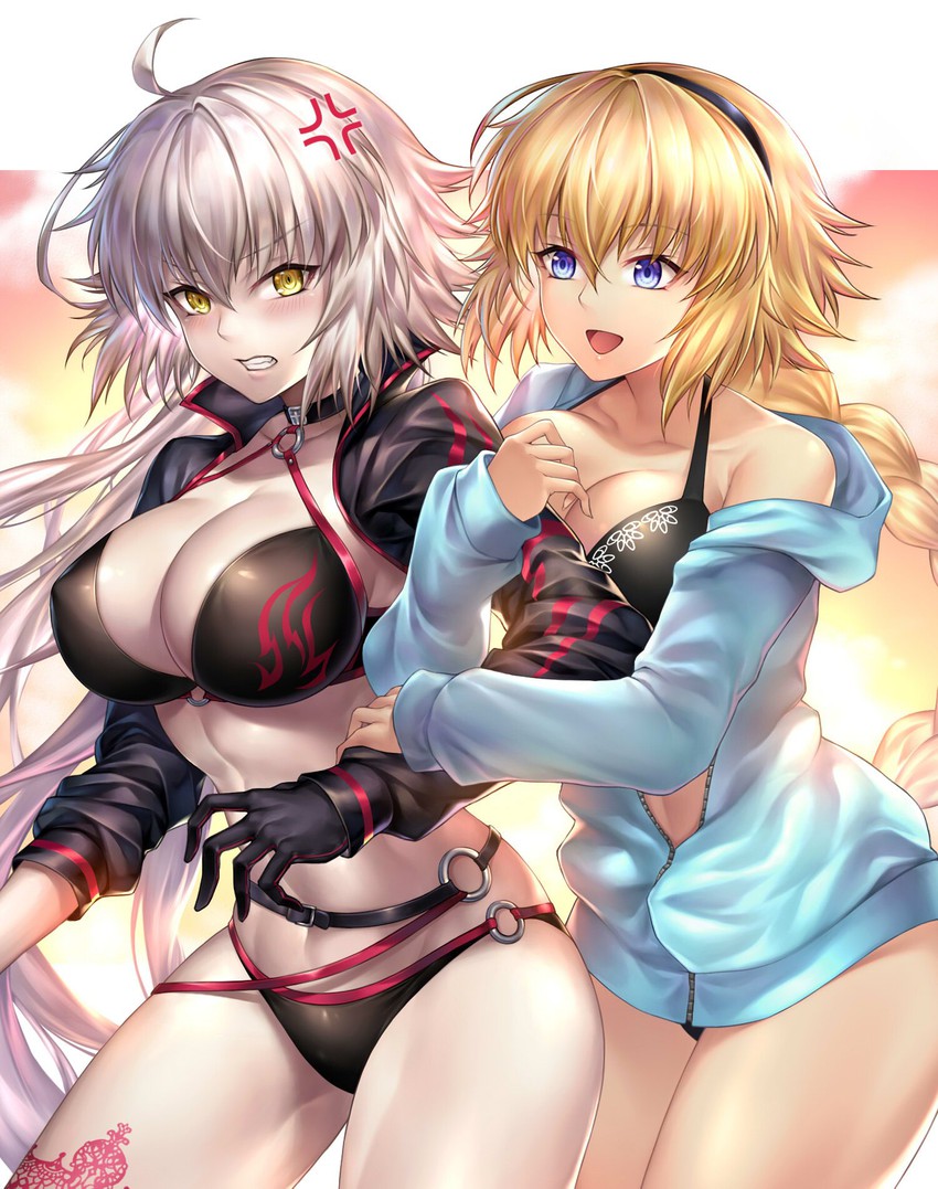 jeanne d'arc alter and jeanne d'arc (fate and 1 more) drawn by nasaniliu