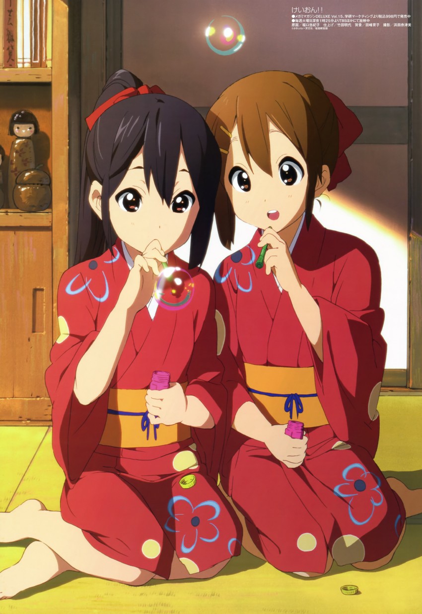 nakano azusa and hirasawa yui (k-on! and 2 more) drawn by horiguchi_yukiko