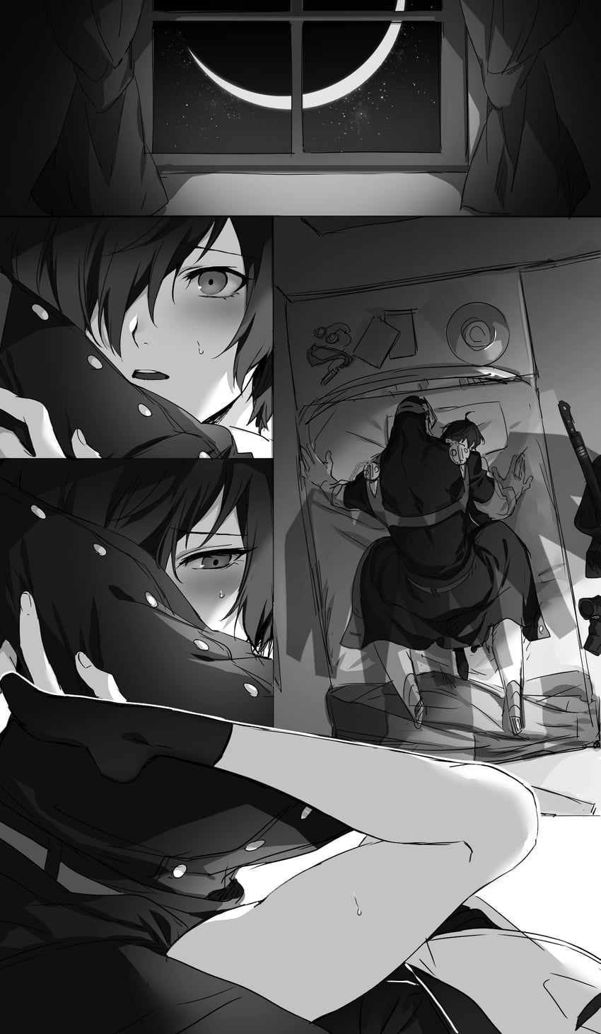 yuuki makoto and thanatos (persona and 1 more) drawn by lor_(roasyerizyonirapi)