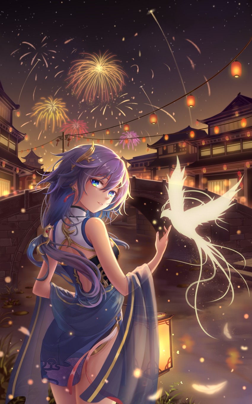 fu hua and jingwei (honkai and 1 more) drawn by yelan_xing_xuan