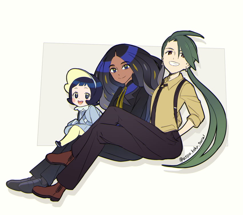 rika, geeta, and poppy (pokemon and 1 more) drawn by shigeru_(tezx2228)