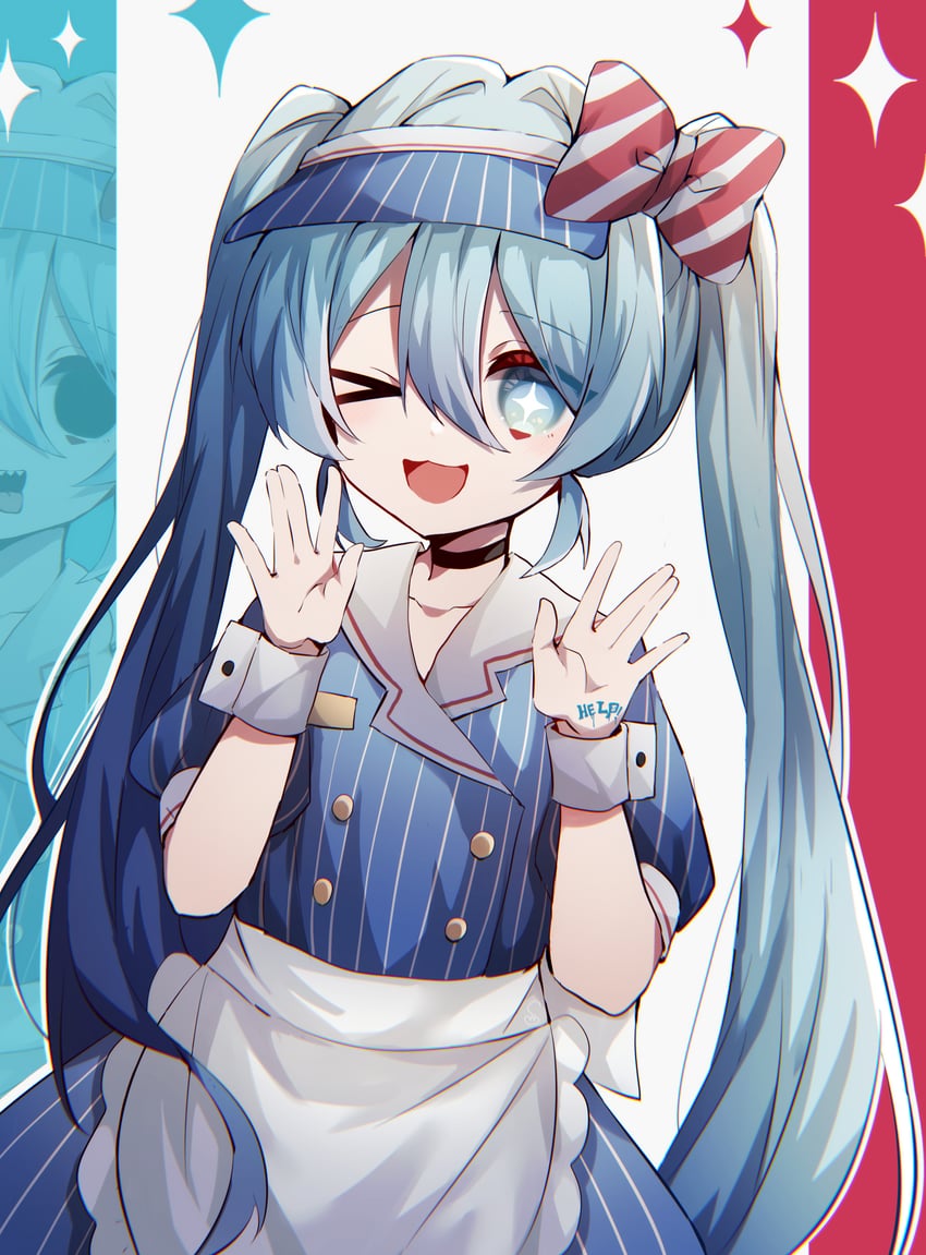 hatsune miku (vocaloid and 1 more) drawn by komiya_shuu