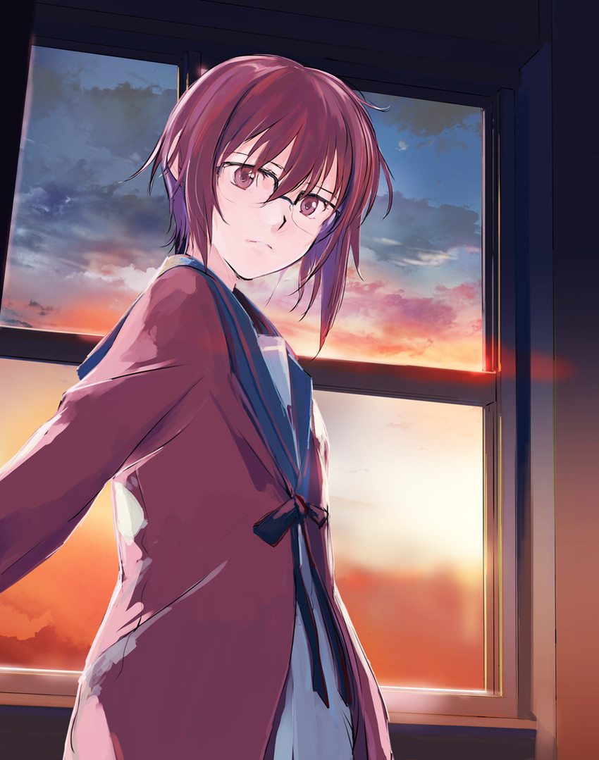 nagato yuki (suzumiya haruhi no yuuutsu) drawn by takeshima_satoshi