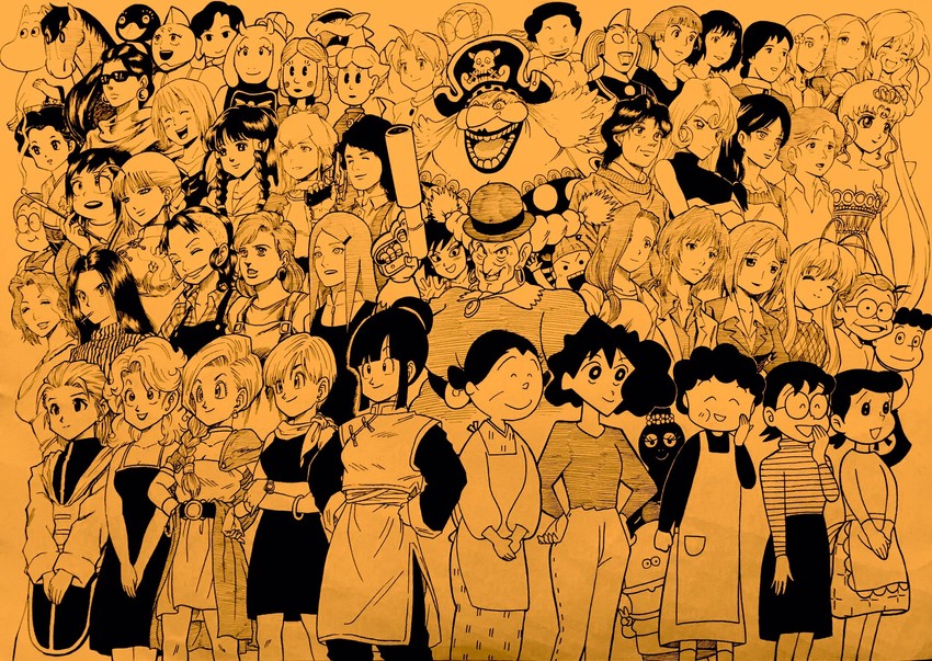 tsukino usagi, bulma, takagi-san, chi-chi, bianca, and 57 more (pokemon and 65 more) drawn by lee_(dragon_garou)