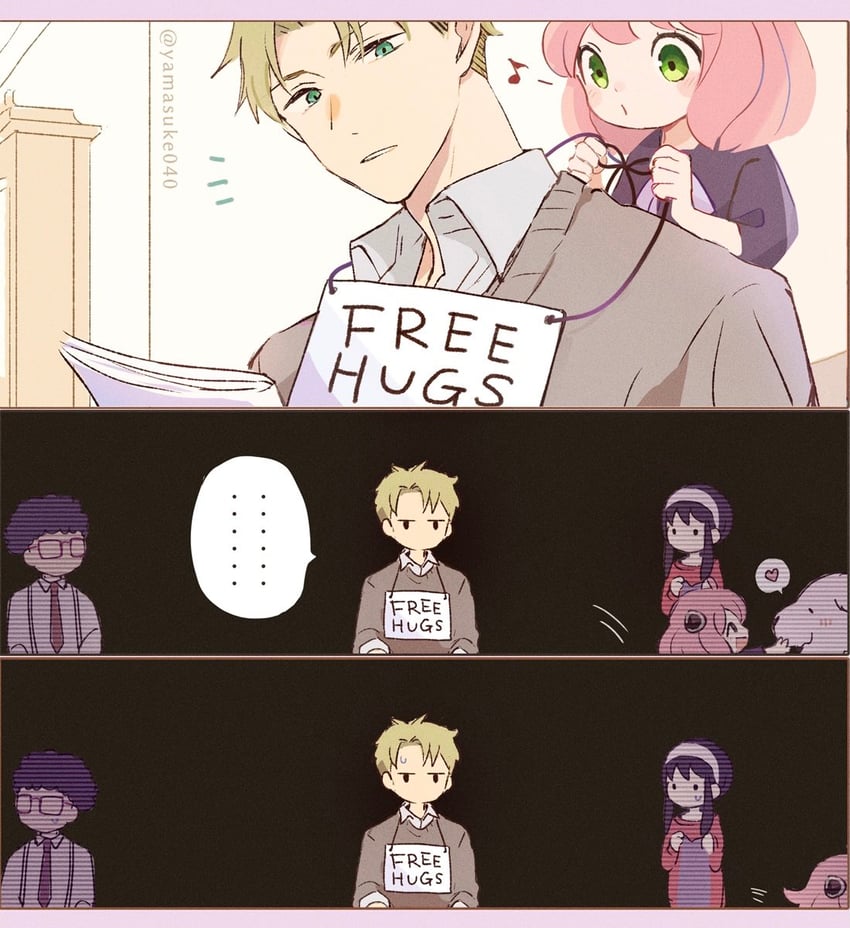 yor briar, anya, twilight, bond, and franky franklin (spy x family) drawn by yamasuke040