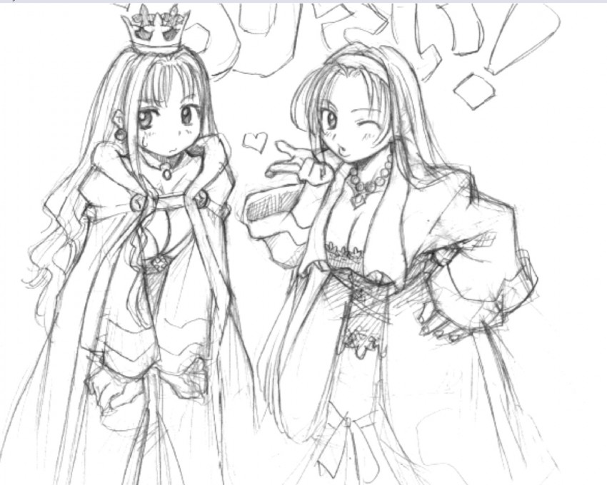 cornet espoir and etoile rosenqueen (marl kingdom and 1 more) drawn by ryoji_(nomura_ryouji)