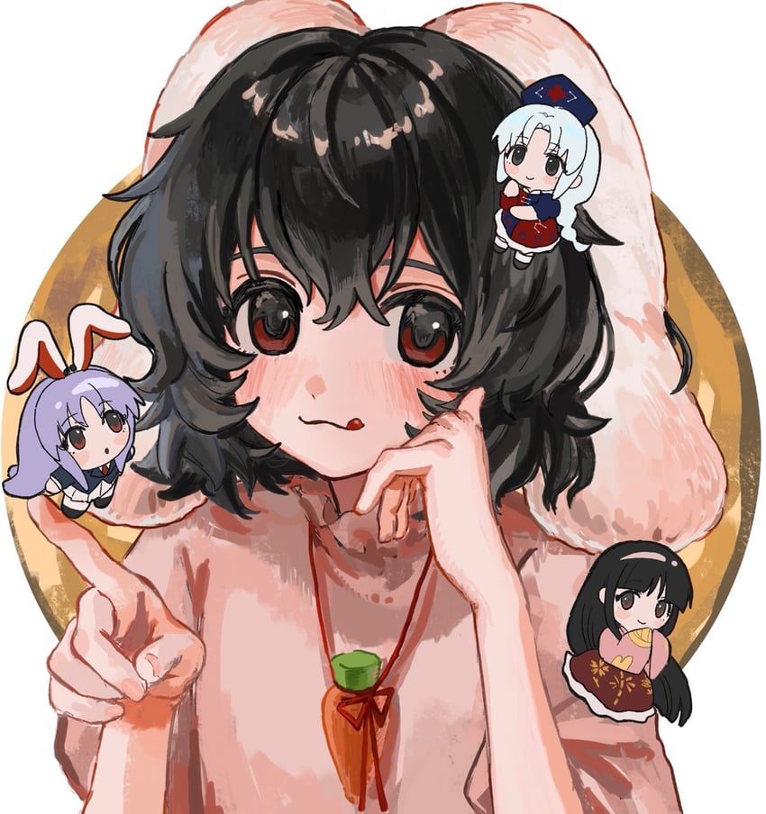 reisen udongein inaba, houraisan kaguya, inaba tewi, and yagokoro eirin (touhou) drawn by b_nosk101