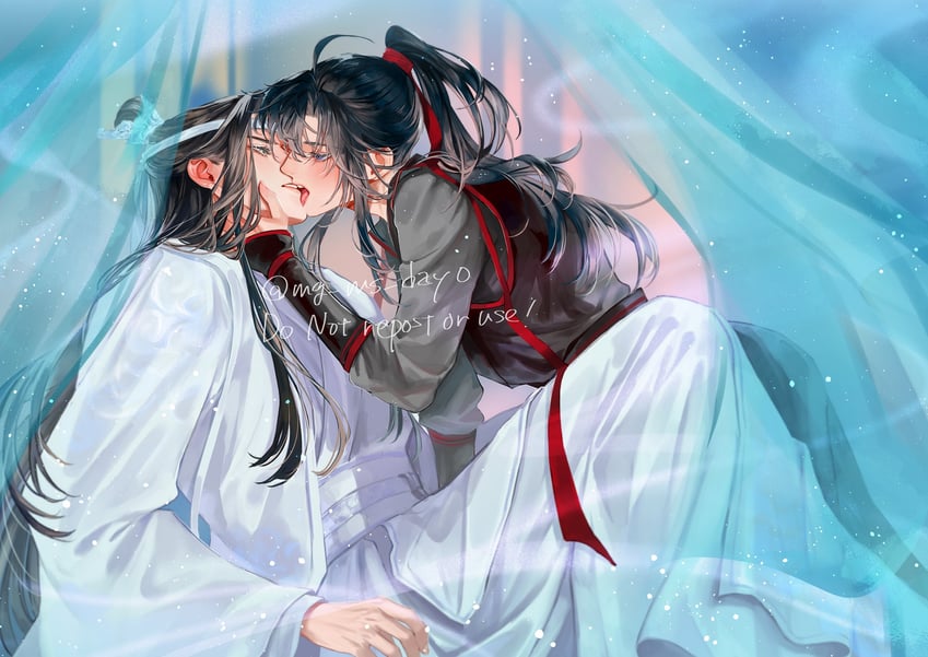 wei wuxian and lan wangji (modao zushi) drawn by mg_ms_dayo