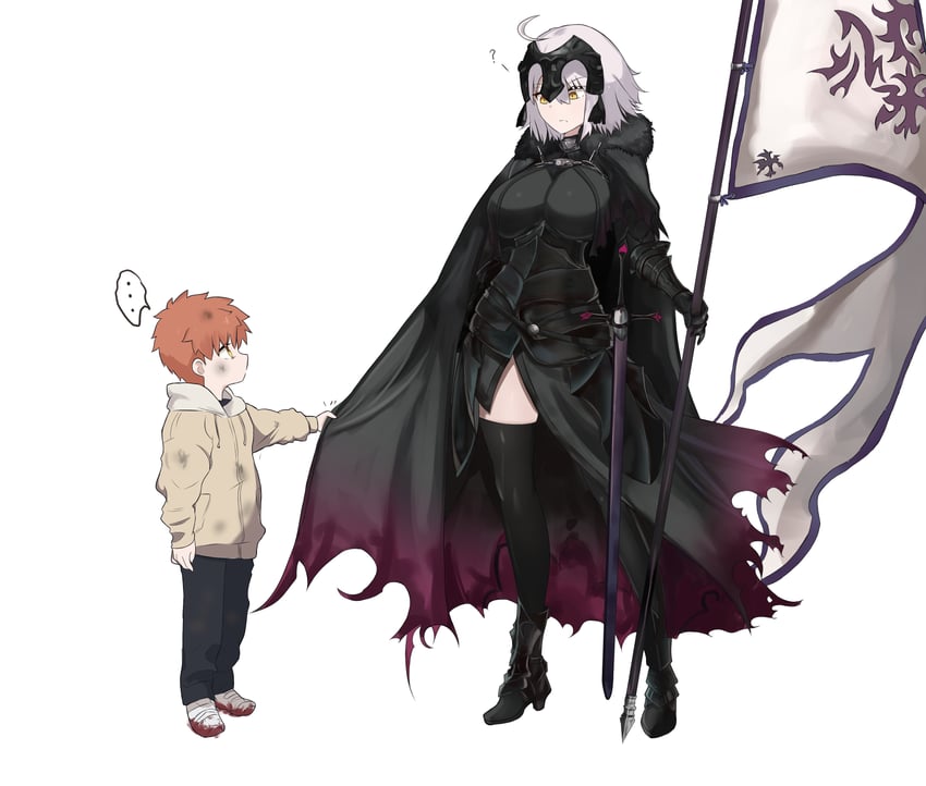 jeanne d'arc alter and emiya shirou (fate and 2 more) drawn by shokobr