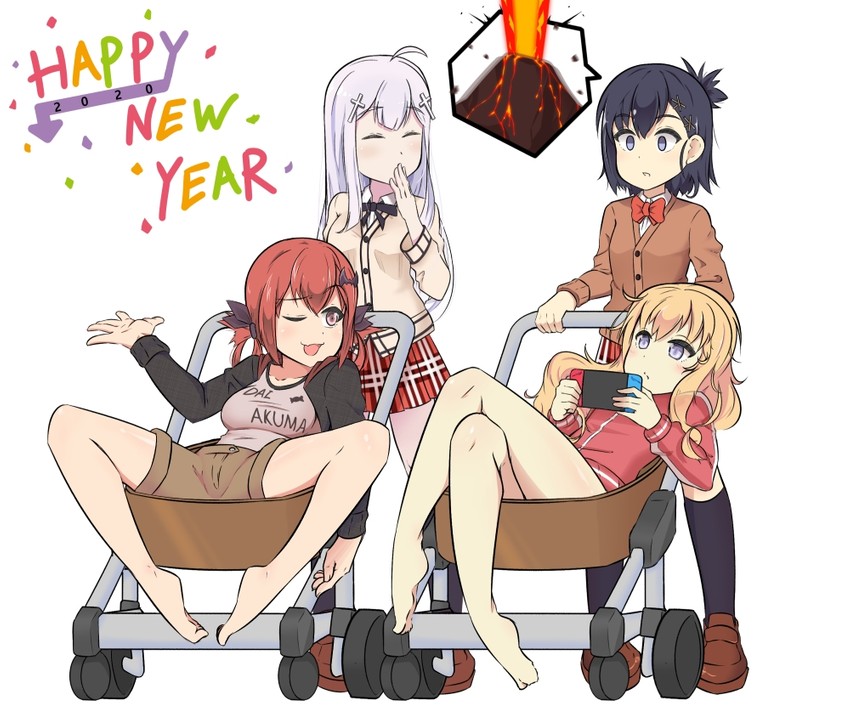 satanichia kurumizawa mcdowell, gabriel tenma white, vignette tsukinose april, and raphiel shiraha ainsworth (gabriel dropout) drawn by tomoko908_(nap4342)