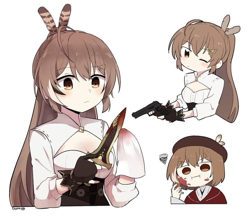 nanashi mumei (hololive and 1 more) drawn by gyaheung