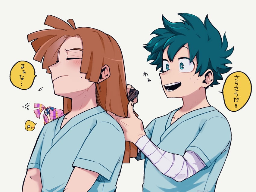 midoriya izuku, rody soul, and pino (boku no hero academia) drawn by kuwanosisyamo