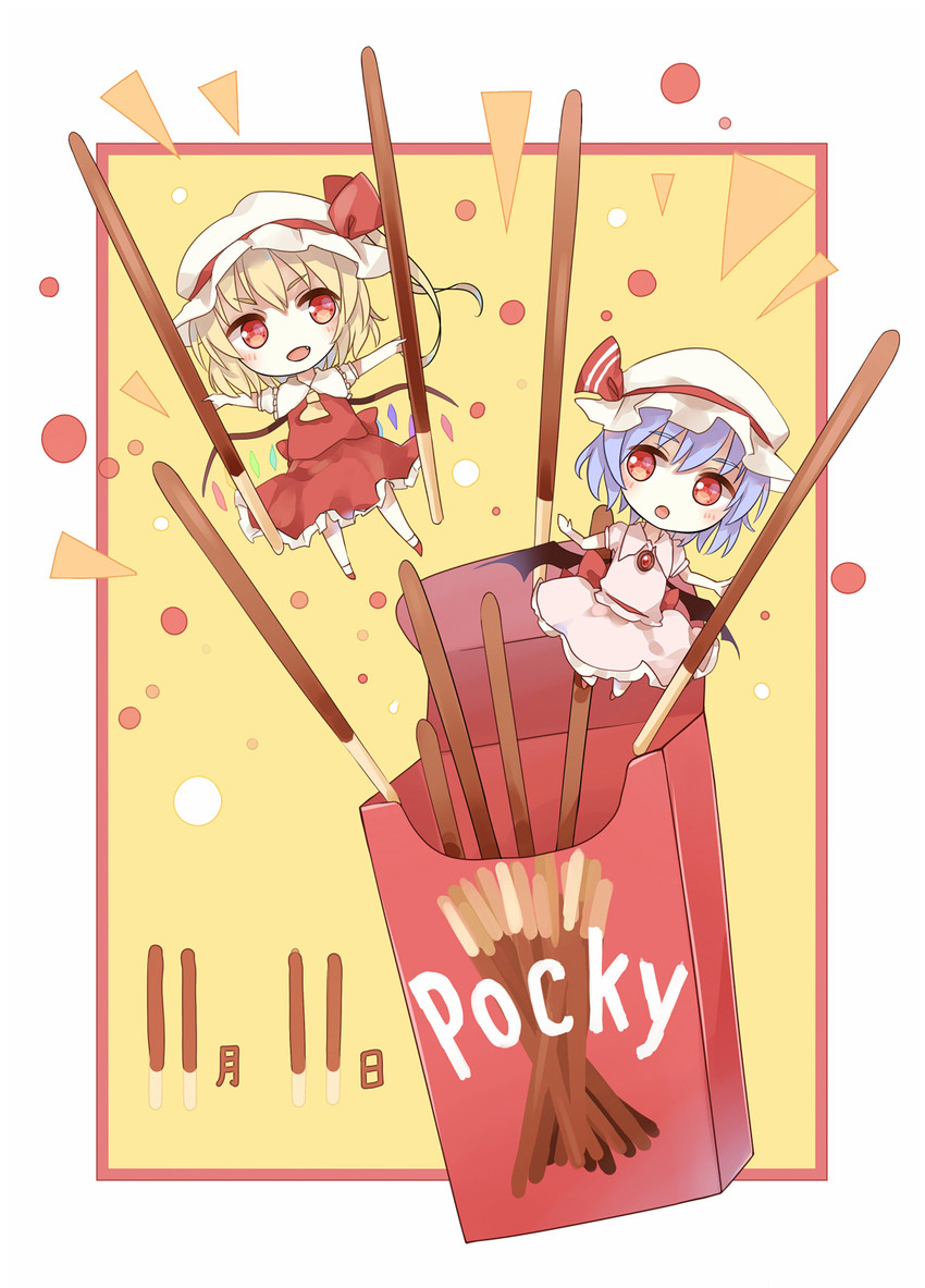 remilia scarlet and flandre scarlet (touhou) drawn by fushimi_sameta