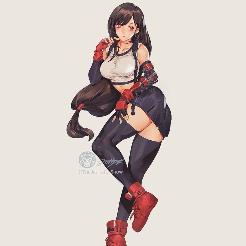 tifa lockhart (final fantasy and 2 more) drawn by jet_kimchrea