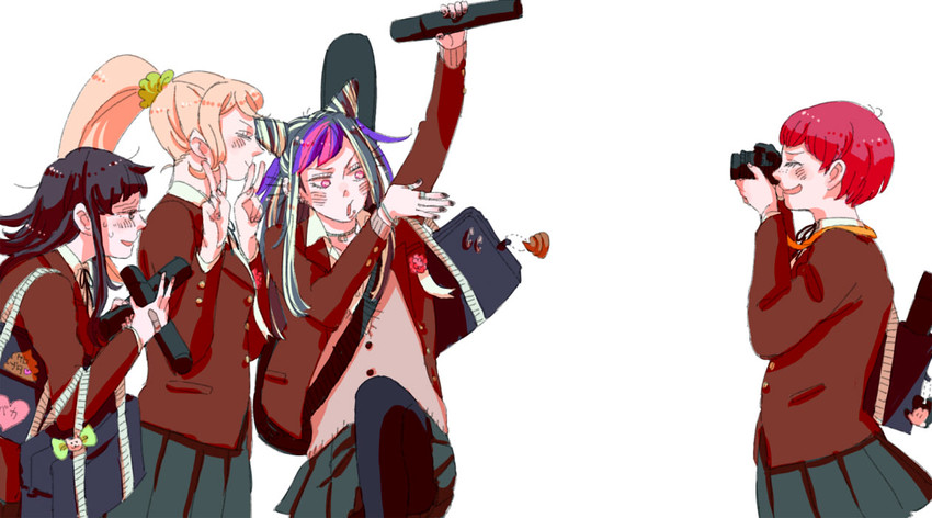 tsumiki mikan, mioda ibuki, saionji hiyoko, and koizumi mahiru (danganronpa and 1 more) drawn by minarei
