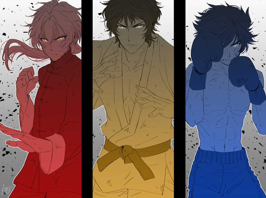 kizaki ren, taiga takeru, and enjoji michiru (idolmaster and 1 more) drawn by koji-bread