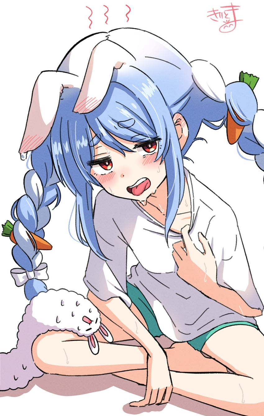 usada pekora and don-chan (hololive) drawn by kiritoma