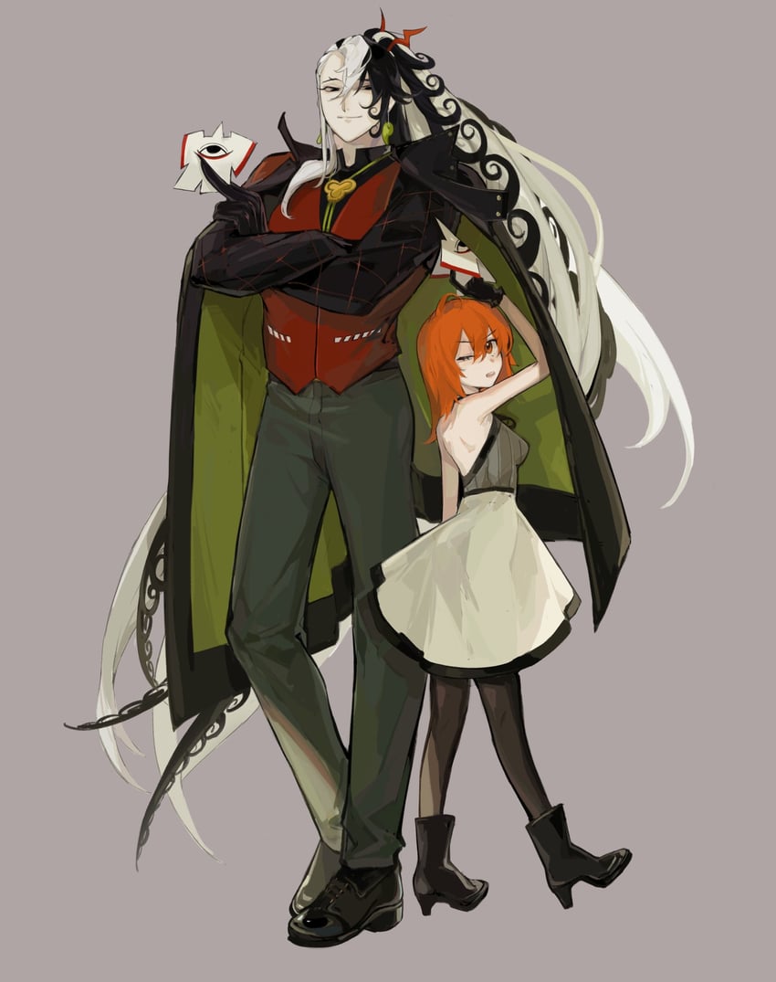 fujimaru ritsuka and ashiya douman (fate and 1 more) drawn by xubeichaoyansuan