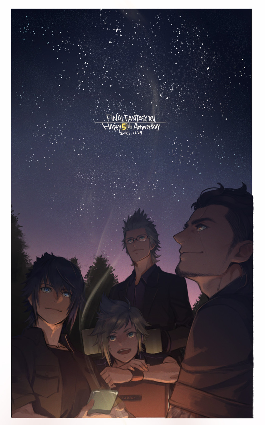 noctis lucis caelum, gladiolus amicitia, prompto argentum, and ignis scientia (final fantasy and 1 more) drawn by yuzukarin