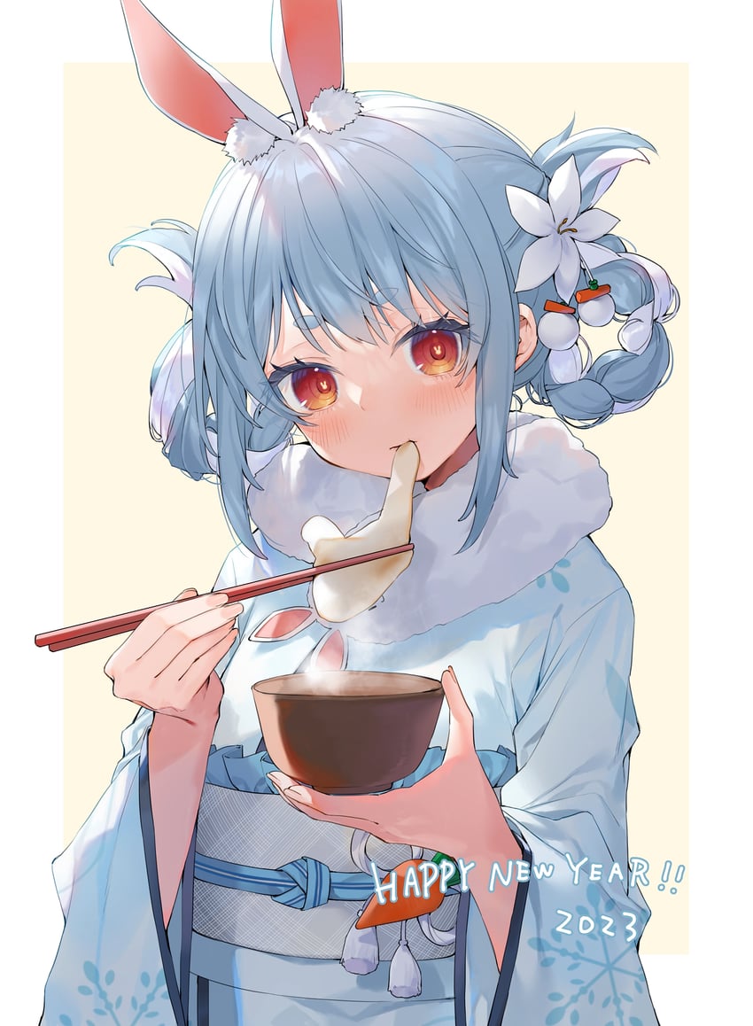 usada pekora and pekomon (hololive) drawn by yana_mori