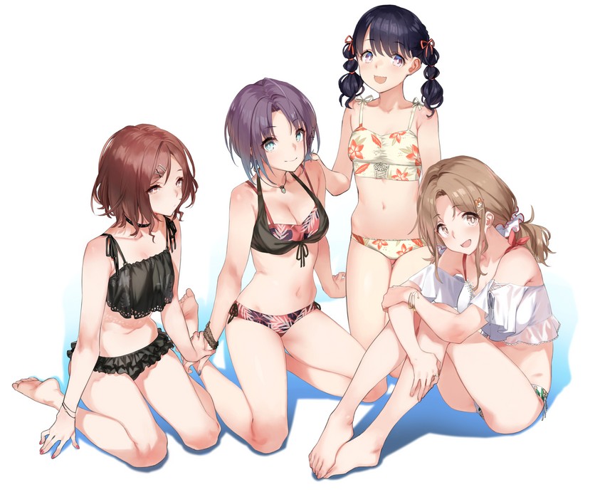 higuchi madoka, asakura toru, fukumaru koito, and ichikawa hinana (idolmaster and 1 more) drawn by 92m