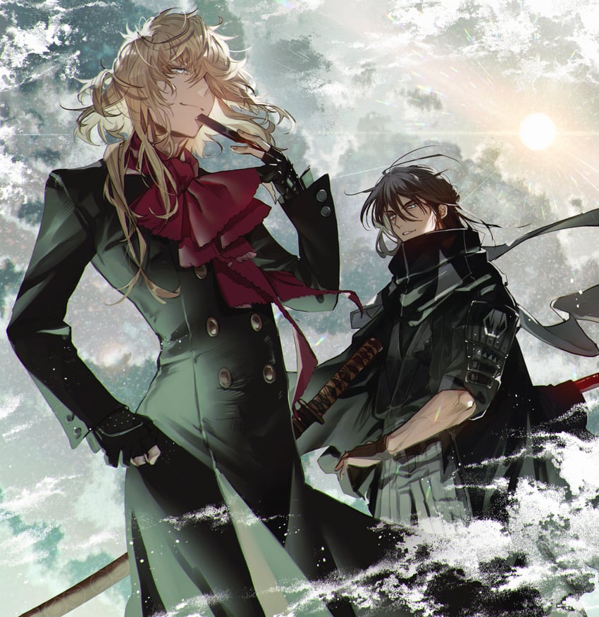 ichimonji norimune and magoroku kanemoto (touken ranbu) drawn by tandem