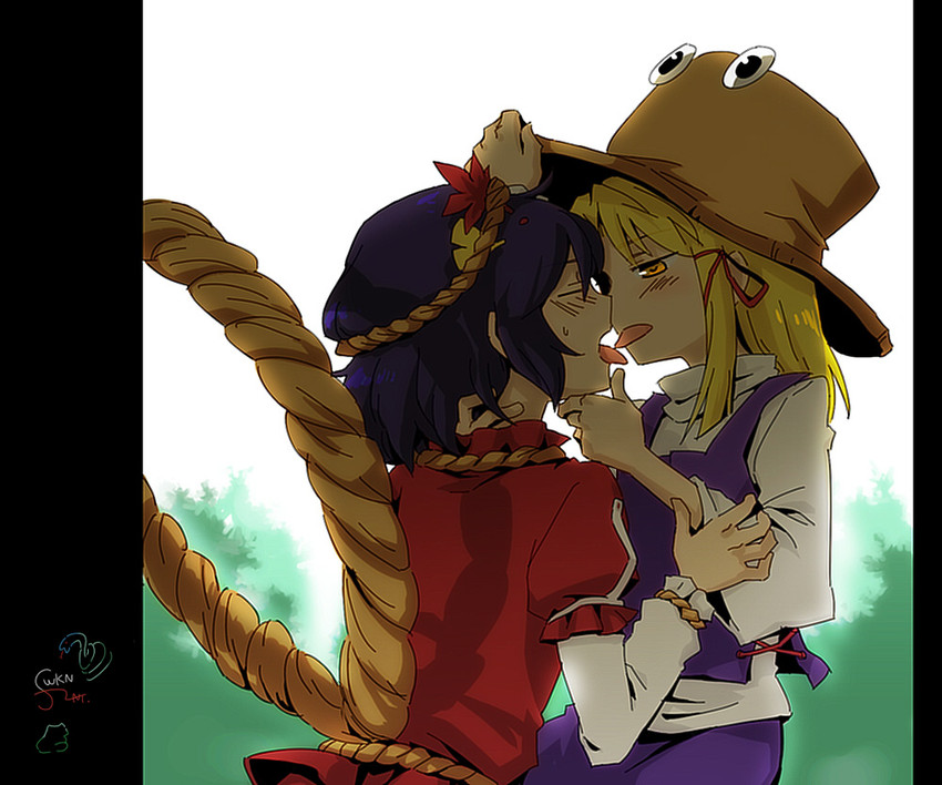 moriya suwako, yasaka kanako, and pyonta (touhou) drawn by nightea