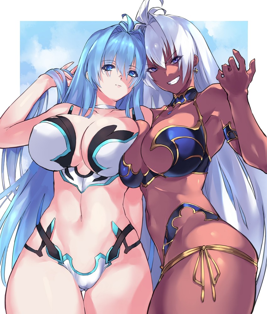 kos-mos and t-elos (xenosaga and 1 more) drawn by negresco