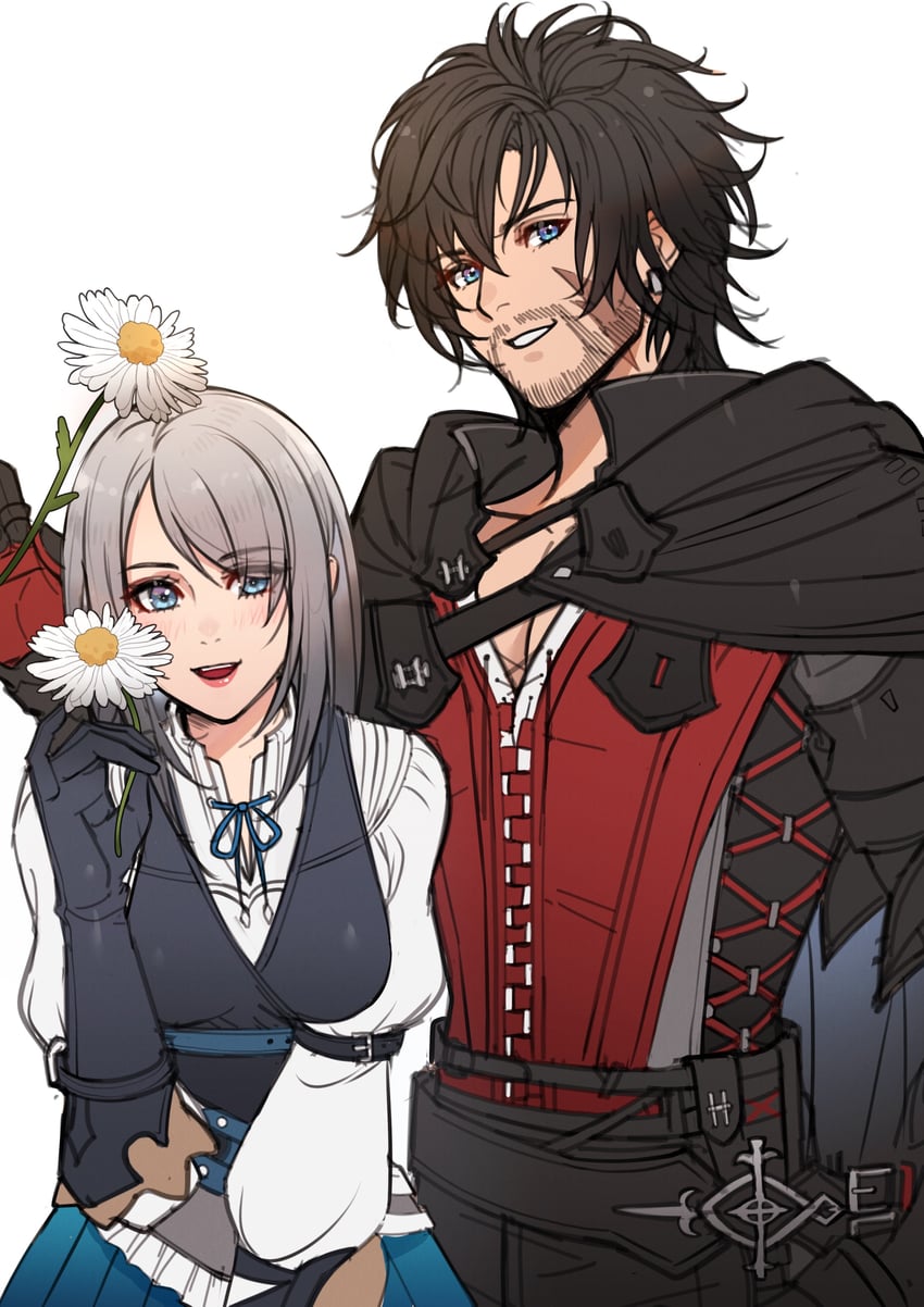clive rosfield and jill warrick (final fantasy and 1 more) drawn by lukrevadraws