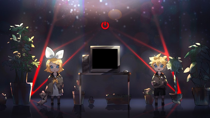 kagamine rin and kagamine len (vocaloid) drawn by yamada_ichi