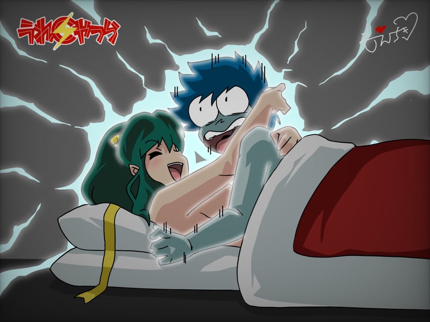 lum and moroboshi ataru (urusei yatsura) drawn by moechiki