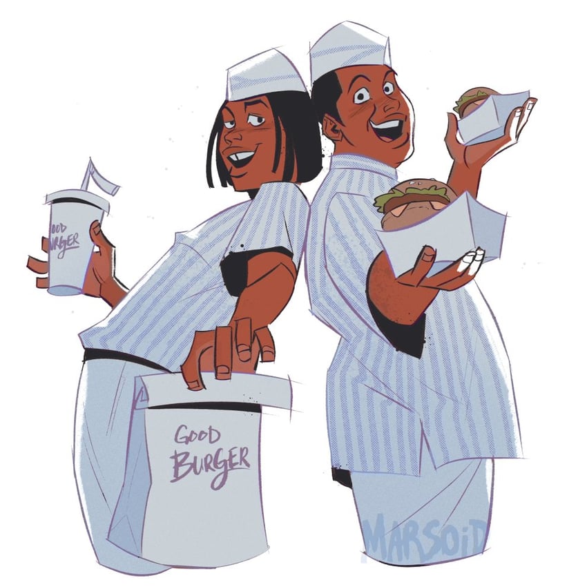 kenan thompson, kel mitchell, ed, and dexter reed (good burger) drawn by marsoid