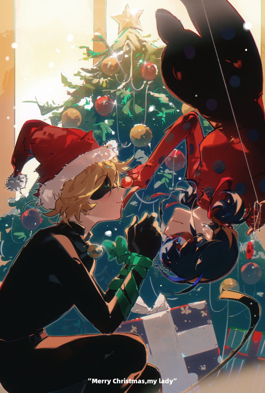 ladybug and chat noir (miraculous ladybug) drawn by humi_humi
