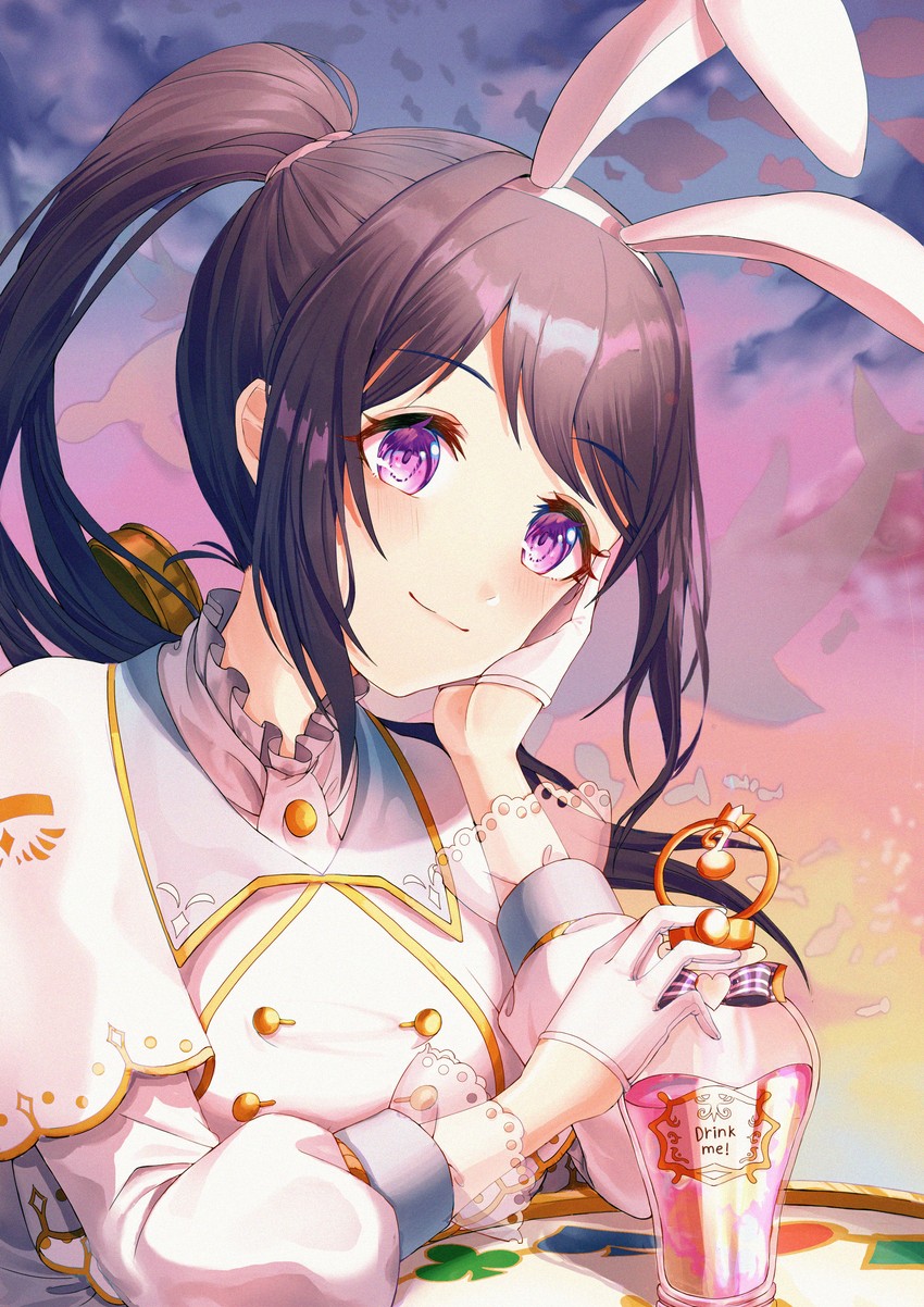 matsuura kanan and white rabbit (love live! and 1 more) drawn by kinyouny