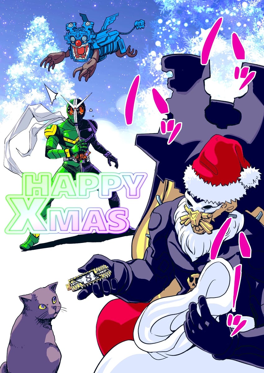 kamen rider double, terror dopant, mick, and terror dragon (kamen rider and 1 more) drawn by sato_masaki_(masayakofu)