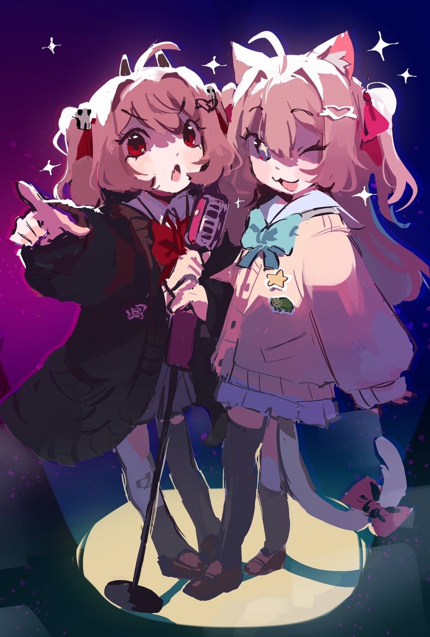 neuro-sama and evil neuro-sama (vedal ai) drawn by pasharuu