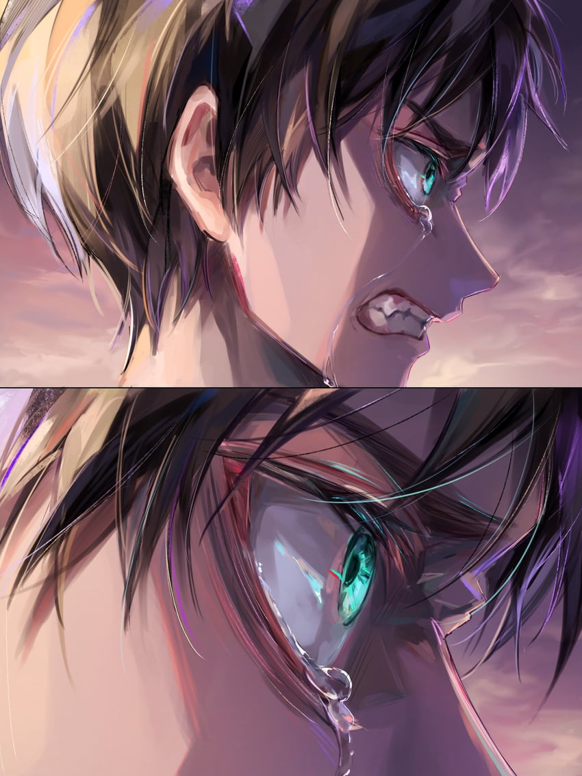 eren yeager (shingeki no kyojin) drawn by moruru_08