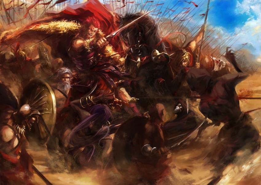 iskandar, assassin, and female assassin (fate and 1 more) drawn by stu_dts