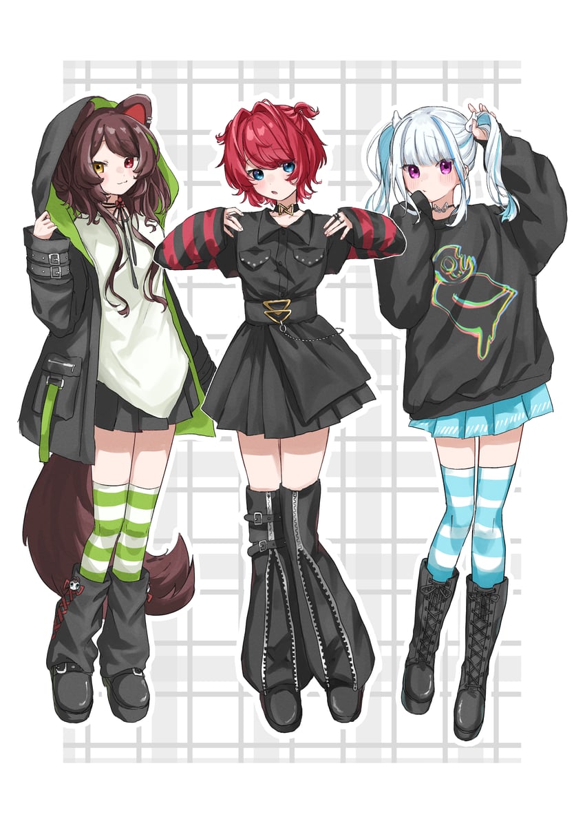 lize helesta, ange katrina, inui toko, and sebastian piyodore (nijisanji) drawn by 3znk