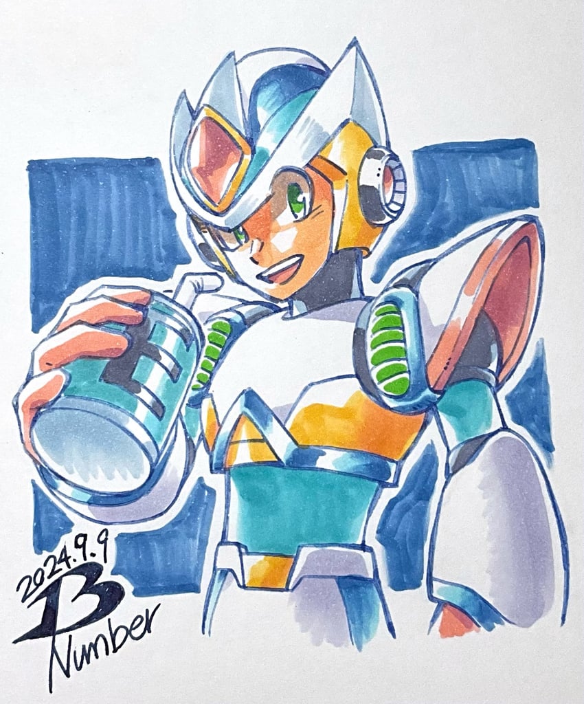 x and second armor x (mega man and 1 more) drawn by pn13ban