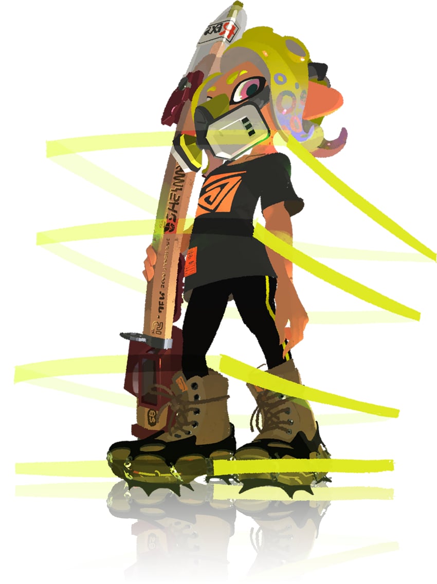 octoling player character and octoling girl (splatoon and 1 more) drawn by inoue_seita