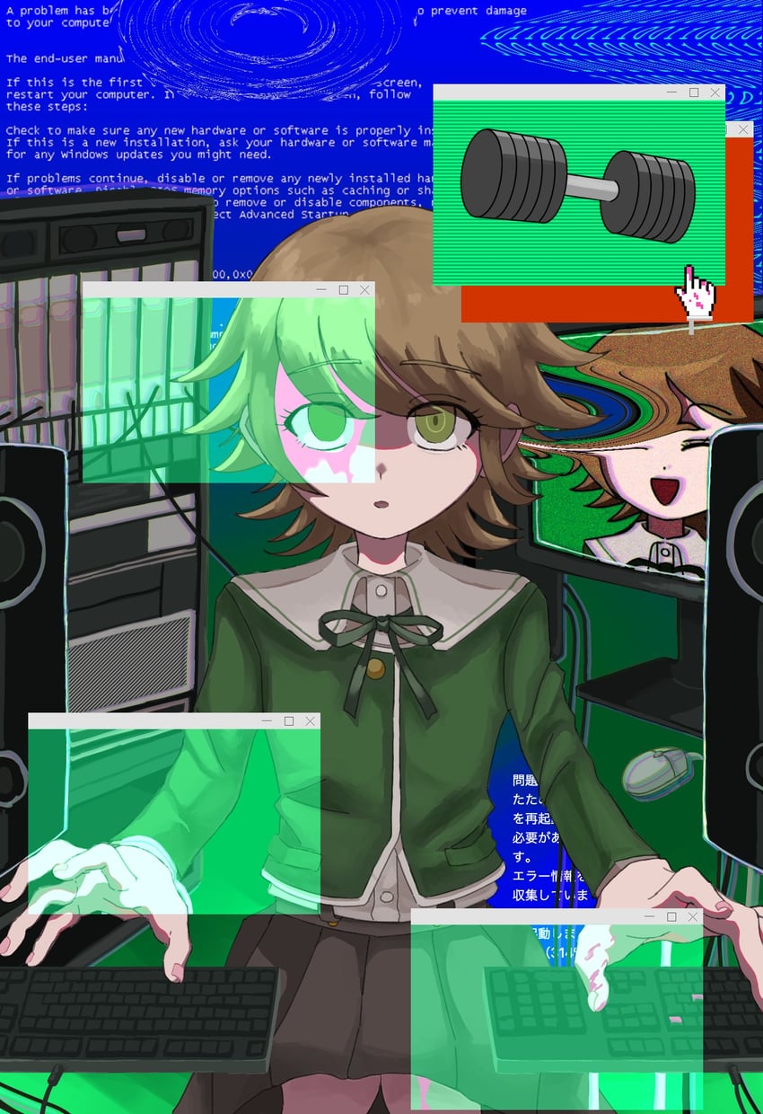 fujisaki chihiro and alter ego (danganronpa and 1 more) drawn by shu_ox