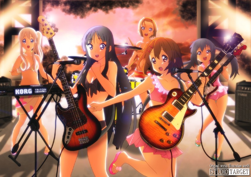akiyama mio, nakano azusa, hirasawa yui, tainaka ritsu, and kotobuki tsumugi (k-on! and 1 more) drawn by wan-taka