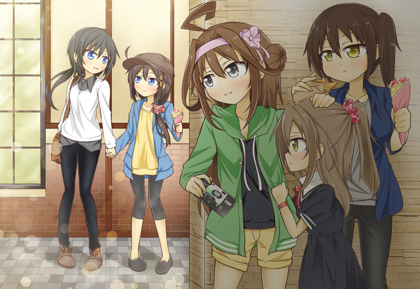 kaga, shigure, kongou, female admiral, and zuihou (kantai collection) drawn by wataru_(nextlevel)