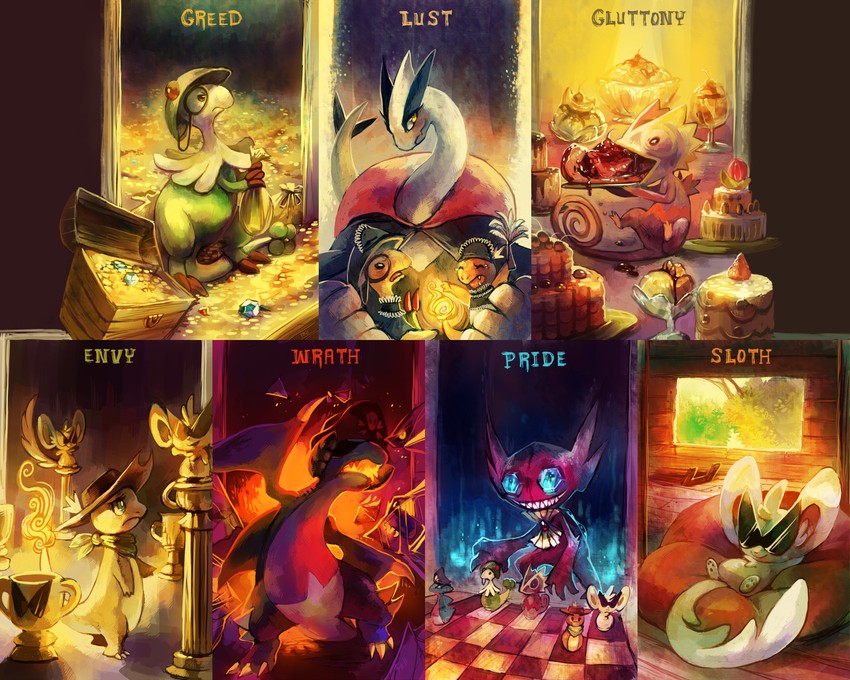 charmander, zorua, lugia, sableye, breloom, and 9 more (pokemon and 1 more) drawn by glitchedpuppet