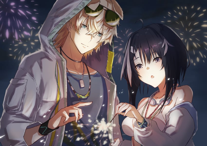 la pluma and tequila (arknights) drawn by wn_(wani-noko)