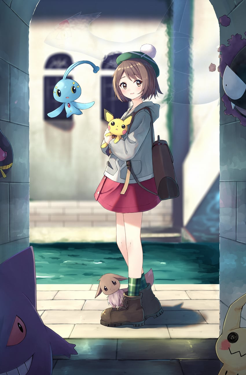 gloria, eevee, gengar, mimikyu, pichu, and 4 more (pokemon and 2 more) drawn by enuni