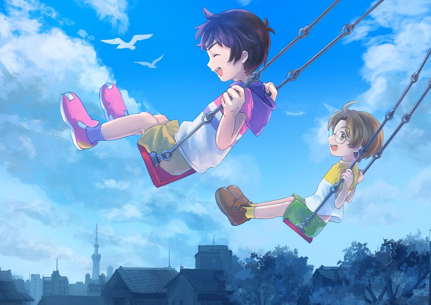jinnai enta and yasaka kazuki (sarazanmai) drawn by 241_(nishiki)