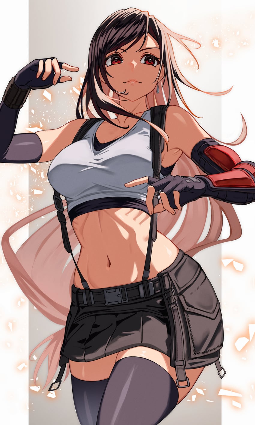 tifa lockhart (final fantasy and 2 more) drawn by temoc